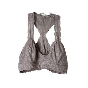 Free People Intimately Galloon Lace Racerback Bra Purple Lavender Womens Large